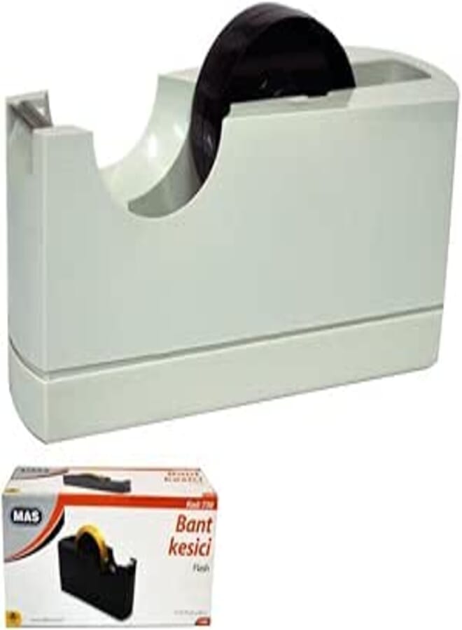 MAS 730 Large Grey Sellotape Cutter, Durable, Efficient Tool for Office, School, and Creative Taping Tasks